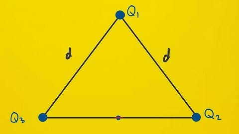 Three particles each with positive charge q form an equilateral triangle