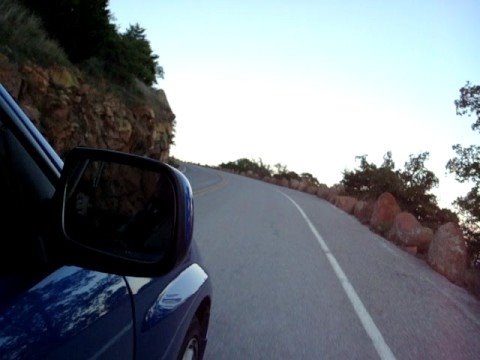 Suburu Drive up Mount Scott in Oklahoma 