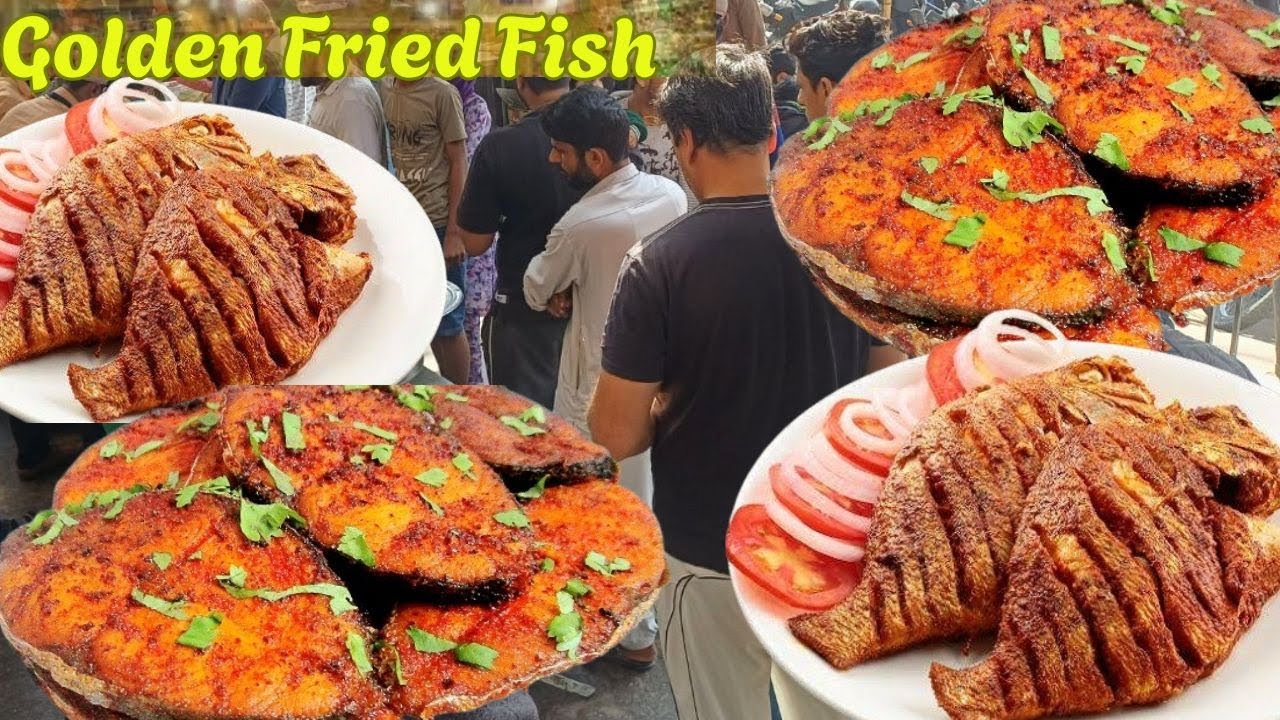 Karachi's Famous Mustard Oil & Koyla Fried Fish Sea Food l Golden Crispy Machli Street Food Pakistan