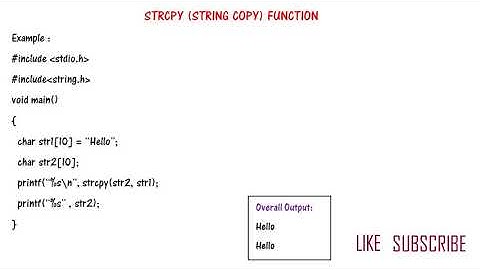C String Library and String Copy Function - strcpy( )