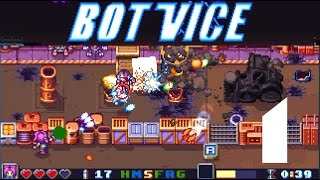 Bot Vice Playthrough Part 1( STAGE1 ): AWESOME INTENSE BULLET HELL SHOOTER GAME