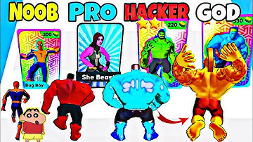 SHINCHAN and CHOP CRAFTING GOLD GODZILLA HULK KING KONG in MONSTER DRAFT | NOOB vs PRO vs HACKER