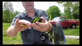 Wild Badger 52cc trimmer, cutter. handle adjustment and at 2:58 I show how to restring the bump head