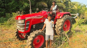 Mahindra yuvo tech plus 585 4wd tractor goes to 5 point cultivator performance in farmland