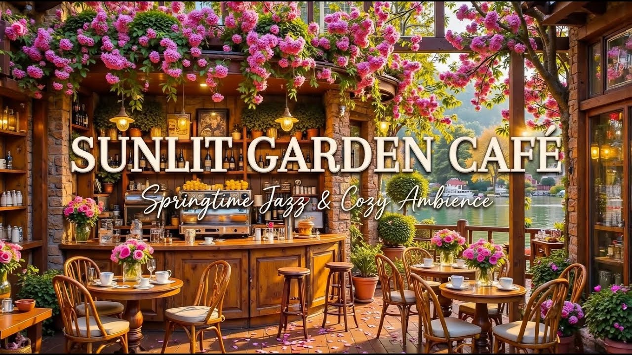 Sunlit Garden Café Jazz Ambience ☀️ Warm Lounge Jazz for Relaxation & Calm Focus 🌿