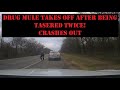 Drug Mule stopped by Arkansas State Police - He jumps out of car, gets TASERED, & DRAGS Trooper