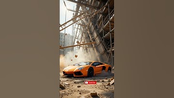 Lamborghini Aventador Crushed in Construction Chaos! #youtubeshorts #ai #automobile #aivideo
