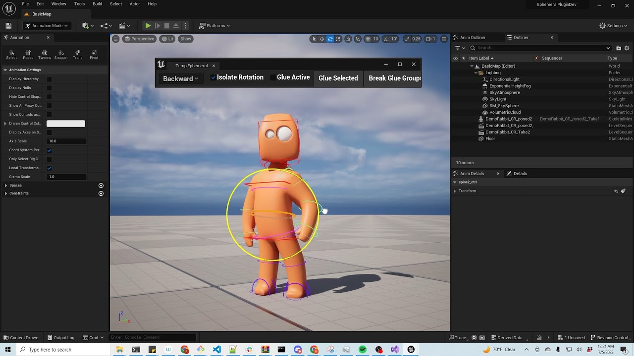 Ephemeral Rigging in UE Preview 1: Ephemeral Manipulation