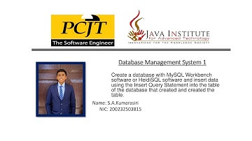 HeidiSQL software and Insert Query Statement into the table of the database that created.