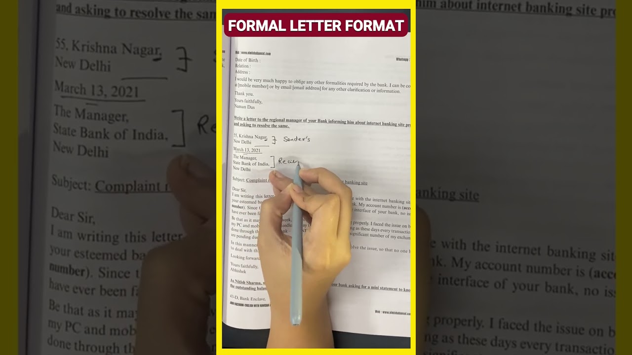 Letter Writing Format | Descriptive Writing | Block format | Nimisha Bansal
