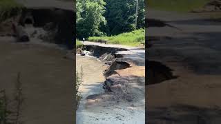 Akron road actively falling apart after Thursday's heavy rain, flash flooding