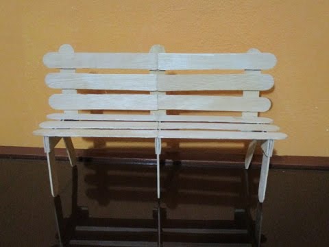 Cómo hacer un banco de jardÃn para muñecas con palÃtos bajalengua ...