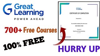 Great Learning | 700+ Courses | Free Certificate 🔥|