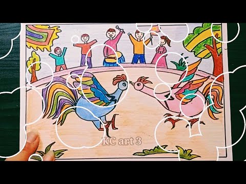 Video Vẽ tranh Lễ Hội - Hội Xuân Quê Hương - Lễ hội chọi gà - youtube