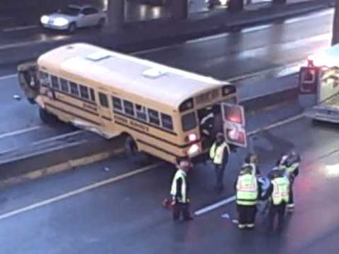 This was a bus crash that happen Dec. 19 2008 in downtown St.Louis on Interstate 70 during the morning rush. It did have kids on there during the time of the crash. The driver and few kids suffered injures. Also this video was used in a movie. Im not allowed to say anything about the movie so when I can I will let everyone know about it.