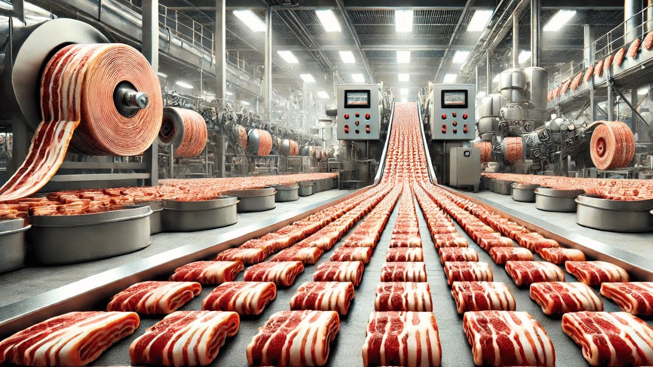 How Millions of Extraordinary Bacon Slices are Made in Factory | Bacon ...