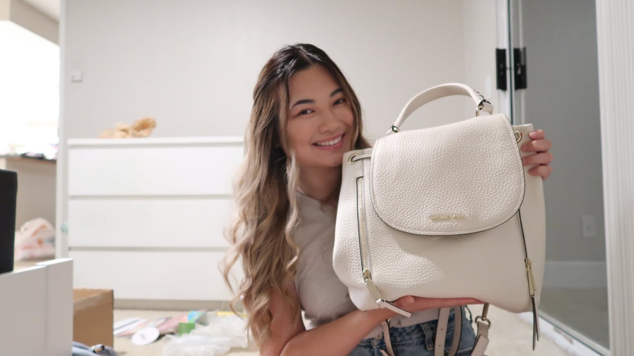 unboxing my new michael kors viv large leather backpack 2021! | Christine N  - YouTube