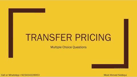 Transfer Pricing - MCQs