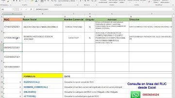 Consulta datos del RUC ECUADOR desde EXCEL