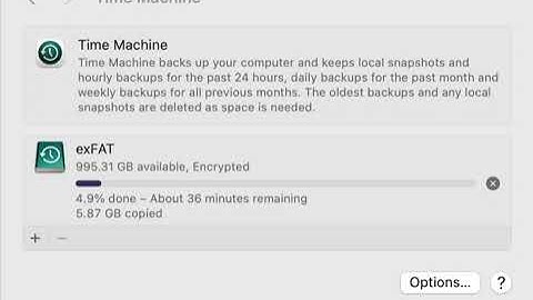 Apple Time Machine Backup to External SSD Storage Volume