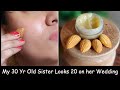 She applied almond night cream  removed wrinkles  bridal face pack  glass skin complexion