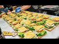 주문 폭주! 터질듯한 최상급 재료! 샌드위치 끝판왕 등장! / Ham and Egg Cheese Sandwich / Korean street food