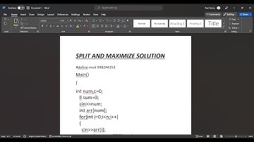 SPLIT AND MAXIMIZE CODECHEF SOLUTION