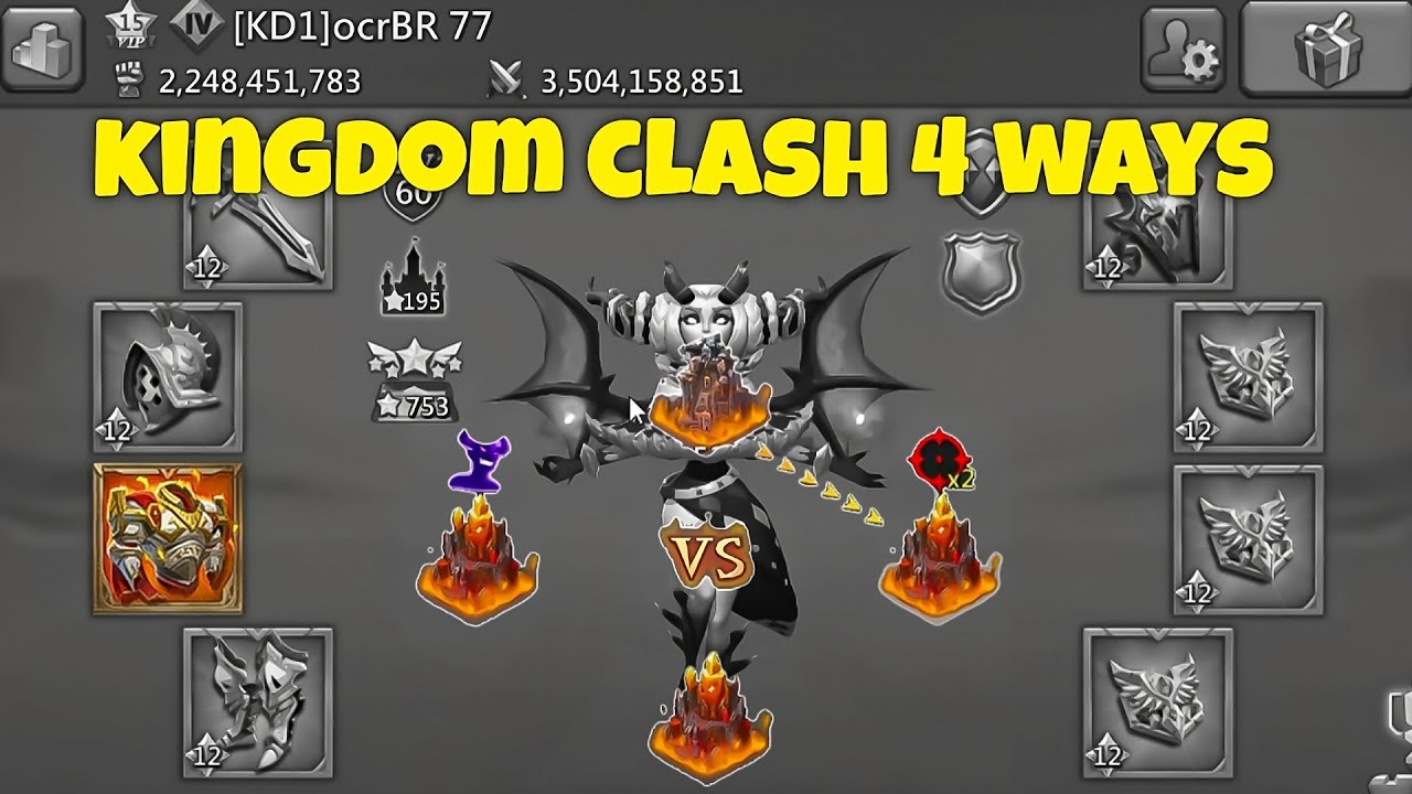 Lords Mobile - Kingdom vs Kingdom 4 Ways - YouTube