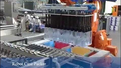 automatic robot case packer for PET bottle