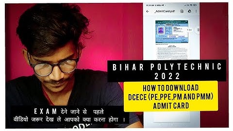 Bihar Polytechnic admit card (2022) Download kaise Karen ?