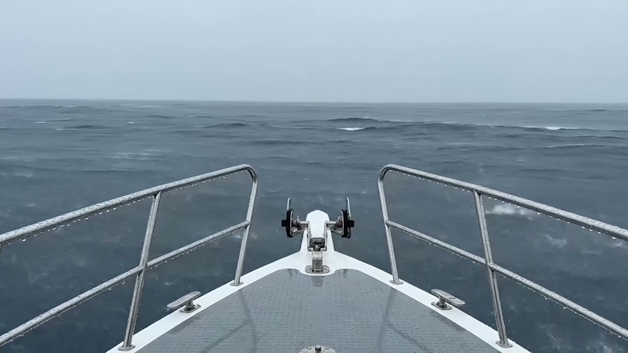Real Time Rain at Sea 🚢  - Ultra 4K Hd Ocean Deck Ambience for Sleep -10 Hours Loop Rain Boat Video