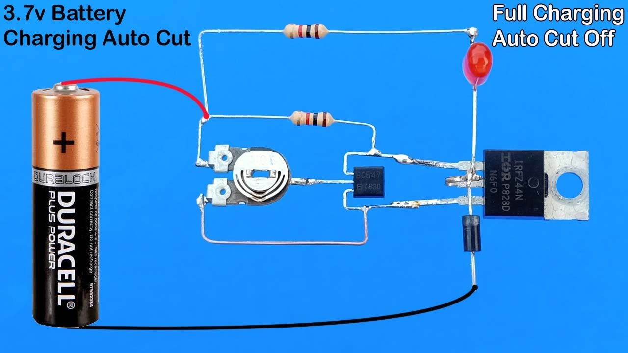 3.7 Volt Battery Charging Auto Cut off Circuit No IC, No Relay YouTube