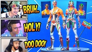Streamers React To New Masked Fury & Dynamo Skins Piledriver Axe Fortnite Funny Moments