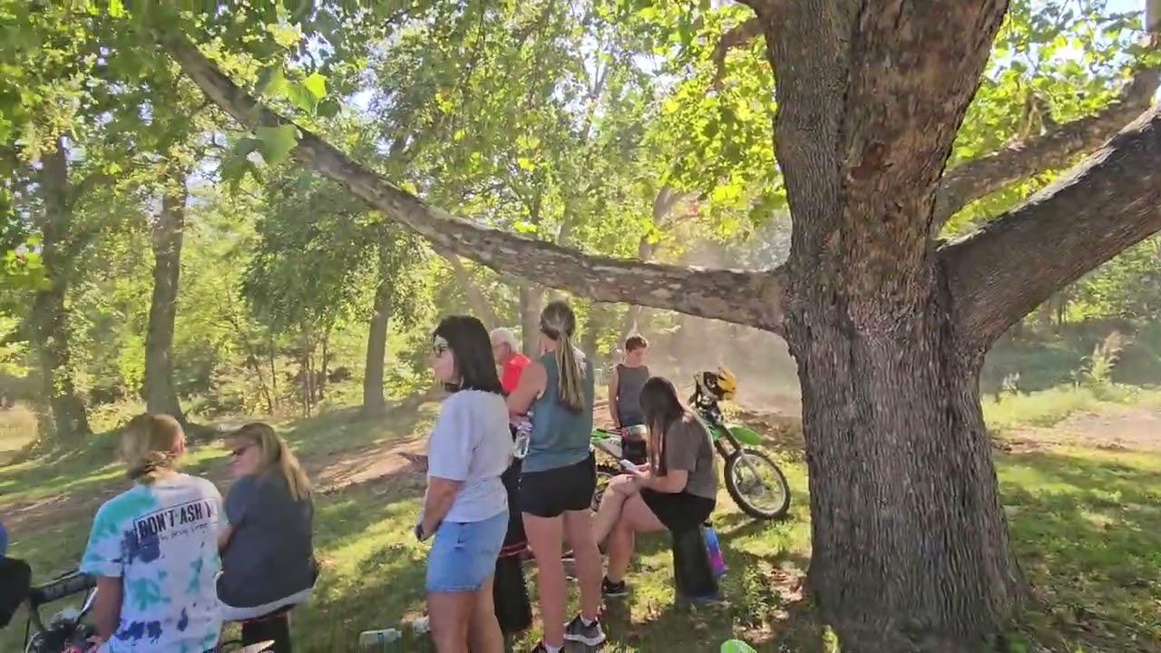 Anthony and Tucker Battling it out in the 15+ age group 110cc Stock pitbike class Wathena KS 2025