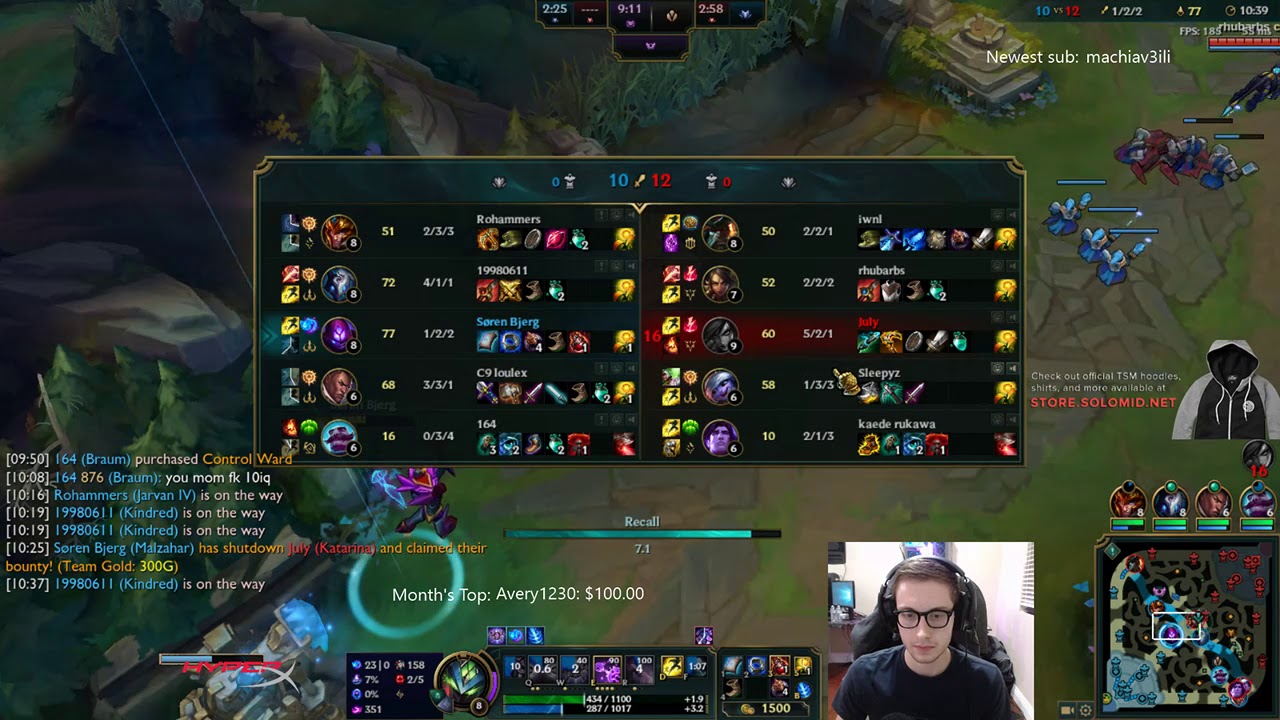 TSM Bjergsen Malzahar vs Katarina mid pre Season 8