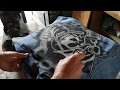 Sablon Jaket jeans dgn penbrush / Cara sablon jaket jeans dgn penbrush Airbrush