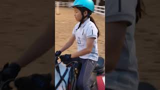 Olivia riding Larry, Shandy and Flicka bareback at Lowu Saddle Club in October and November 2024