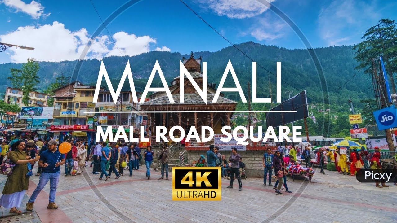 [4K] Walking Tour through Manali Mall Road Square #manali - YouTube
