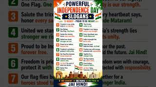 20 Powerful Independence Day Slogans 🇮🇳 | Best Patriotic Quotes for 15 August 2026 | Jai Hind