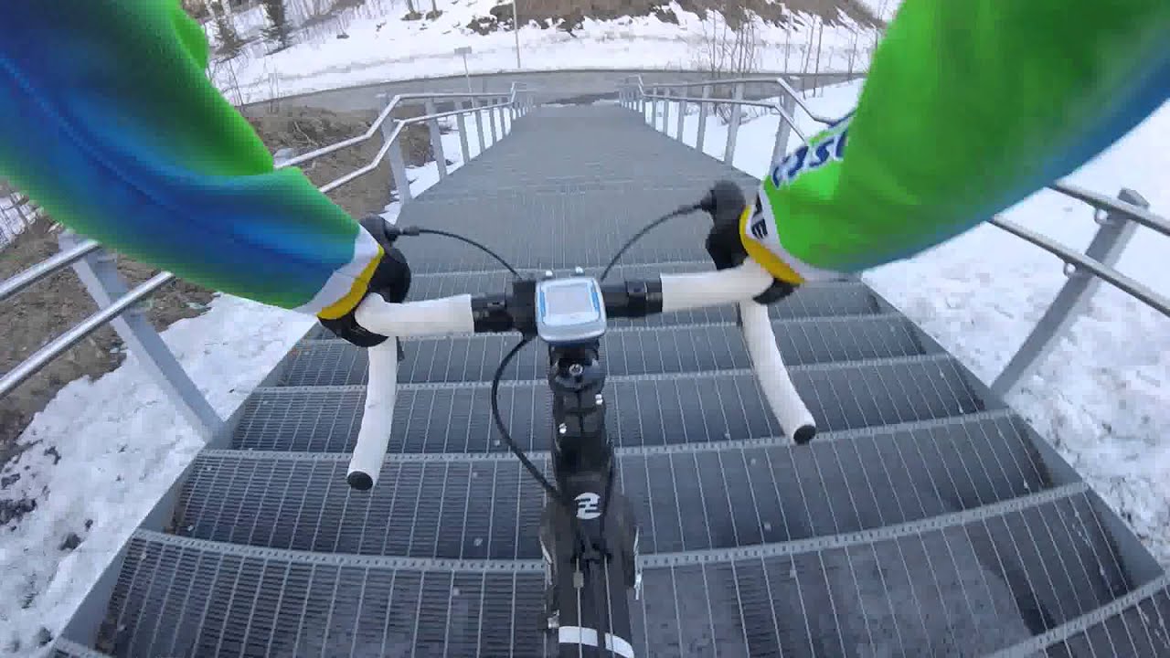 how to ride up stairs on a mountain bike