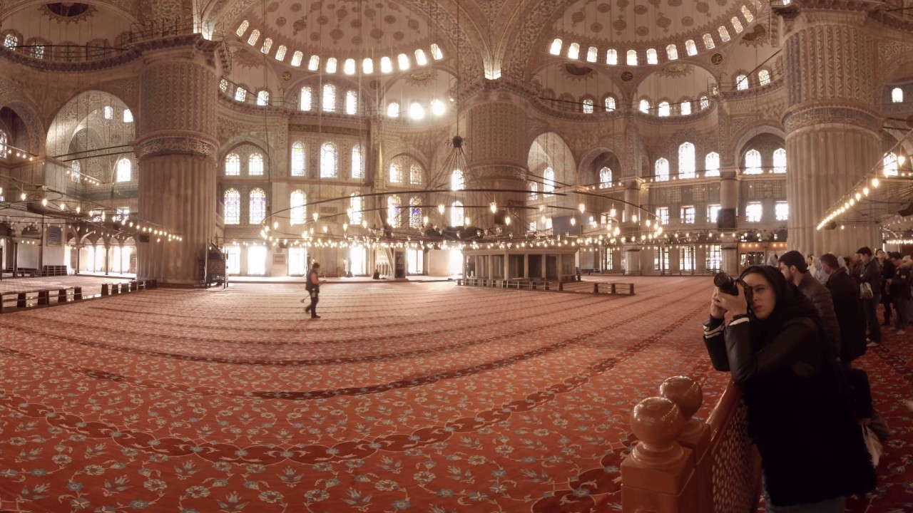 360 Video Interior Of Sultan Ahmed Mosque Istanbul Turkey