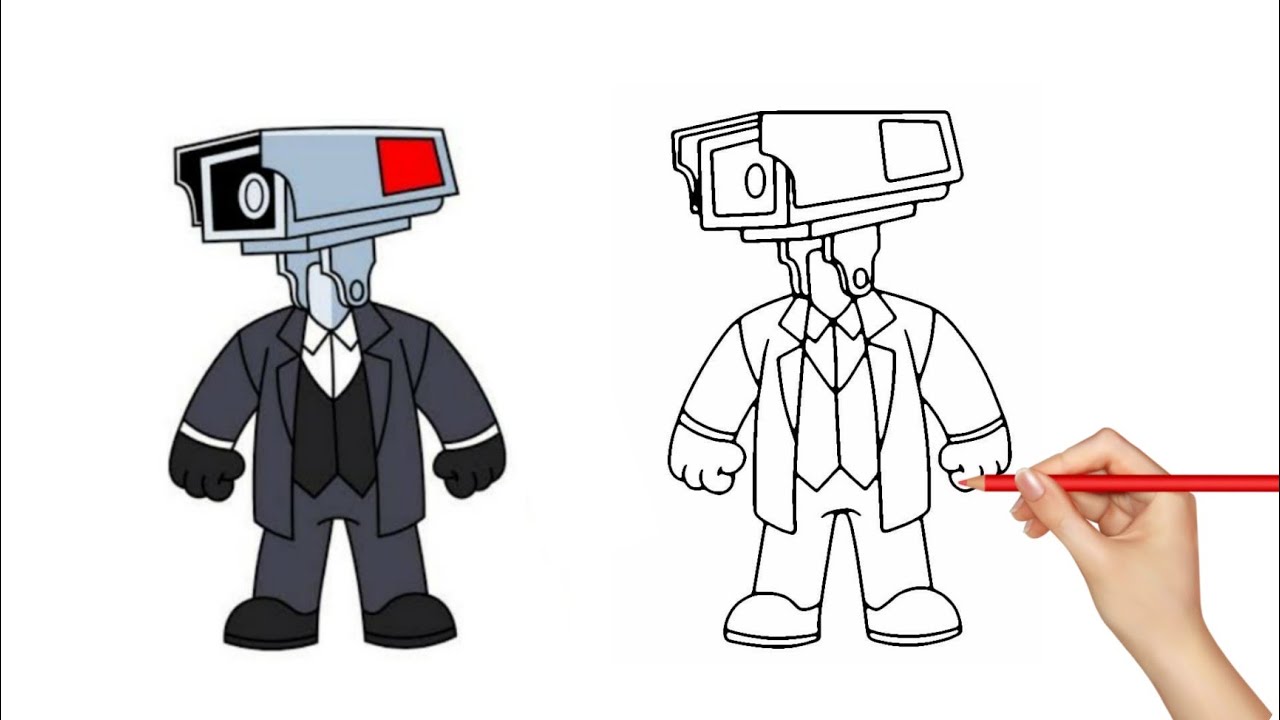 How to Draw Camera Man Skibidi Toilet Step by Step