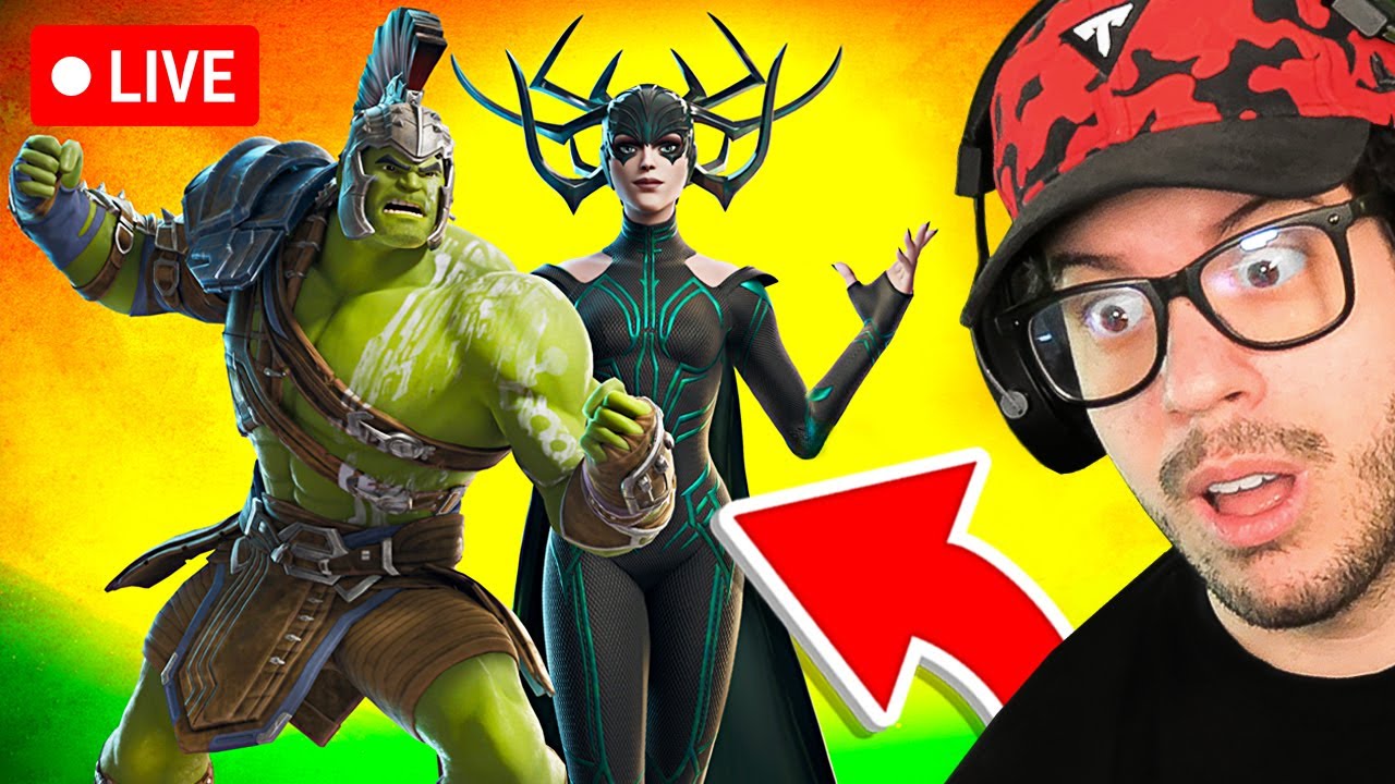 LIVE   New HULK and HELA Skins in FORTNITE