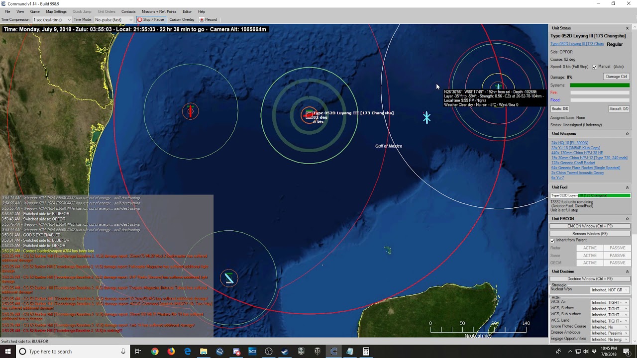 CMANO: Aegis vs YJ 18