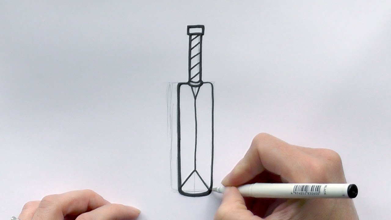 How to Draw a Cartoon Cricket Bat - YouTube