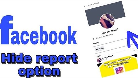 #Womenstechnical#channel How to hide Facebook report optionFacebook no report icon|Women,s technical