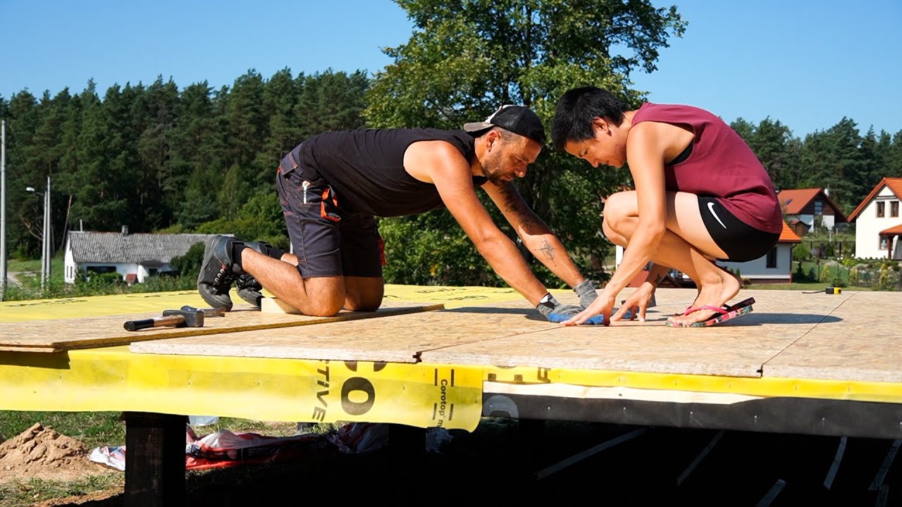 Building Our TINY HOUSE Subfloor YouTube