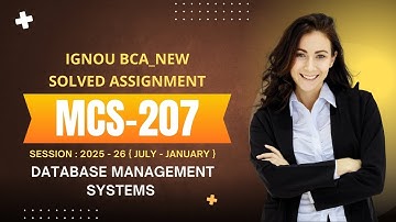 MCS-207 || BCA_New 3rd Semester Solved Assignment 2025-2026 || IGNOU Complete Solution