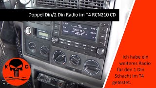 Doppel Din, 2 Din Radio in VW Optik für T4 1 Din Schacht. RCN210 CD #camper #t4 #umbau