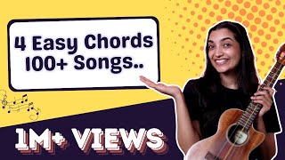 Video thumbnail of "4 Basic Ukulele Chords To Play 100+ Songs | Sayali Tank"